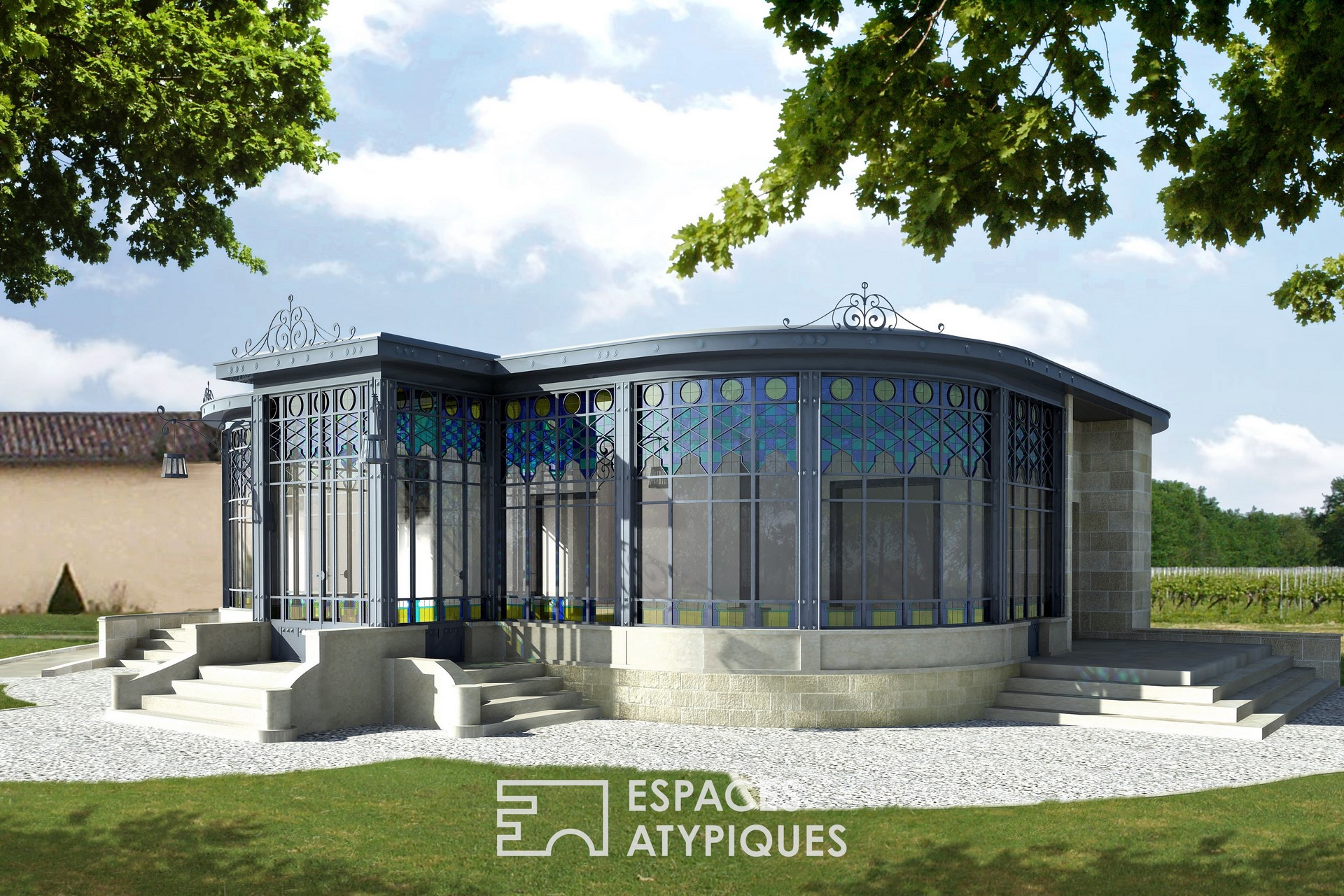 Château au milieu des vignes