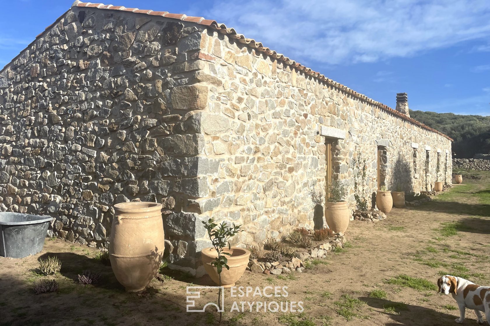 L’ancienne bergerie en pierre vue mer