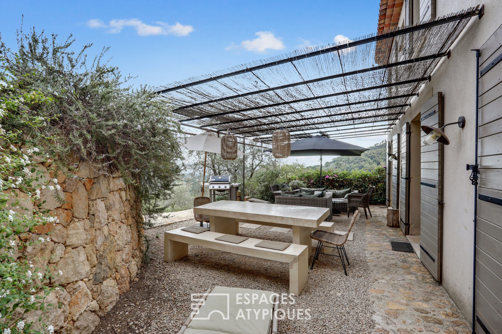 Provencal estate with stone terraces and swimming pools