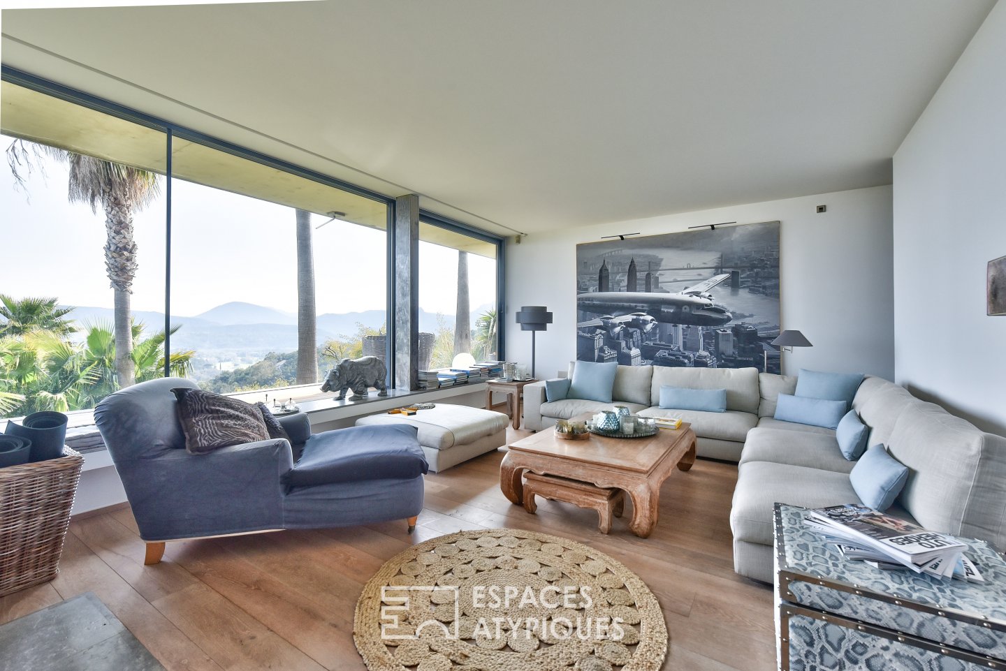 Villa californienne contemporaine avec vue mer