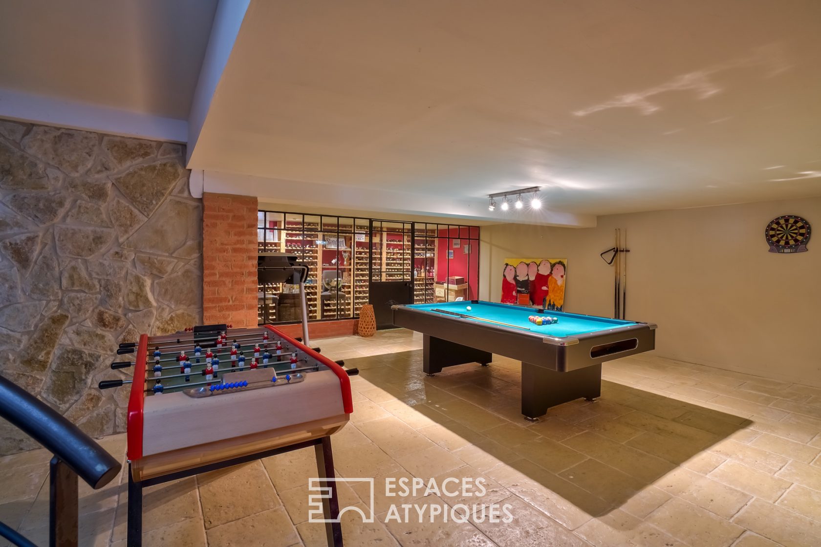 Anglo-Norman architecture house with pool