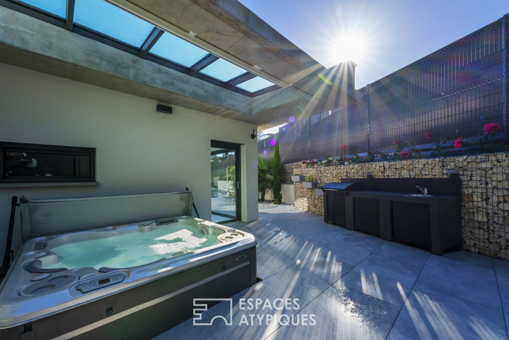 American house with pool