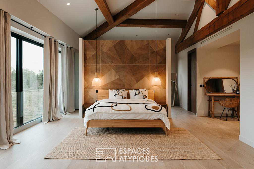 Estate with contemporary stone farmhouse