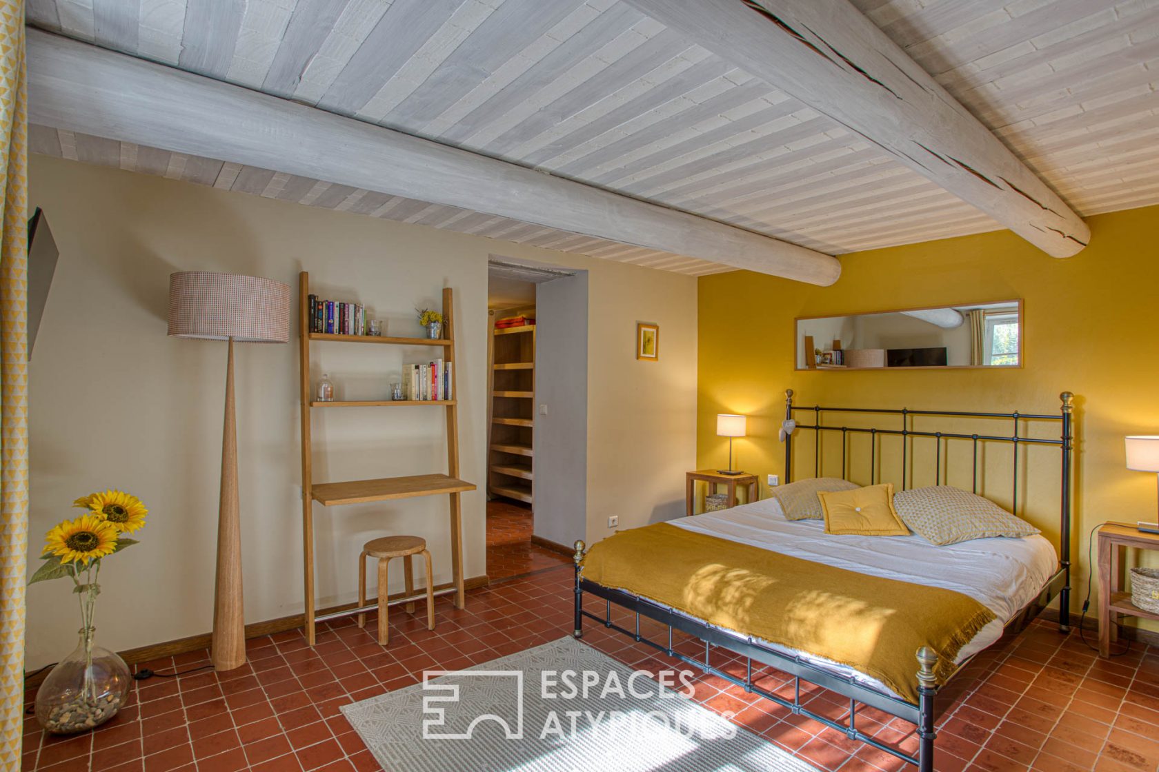 Old renovated farmhouse with wooden cabin