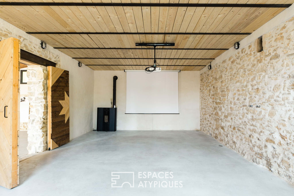 Meeting room and lavender fields