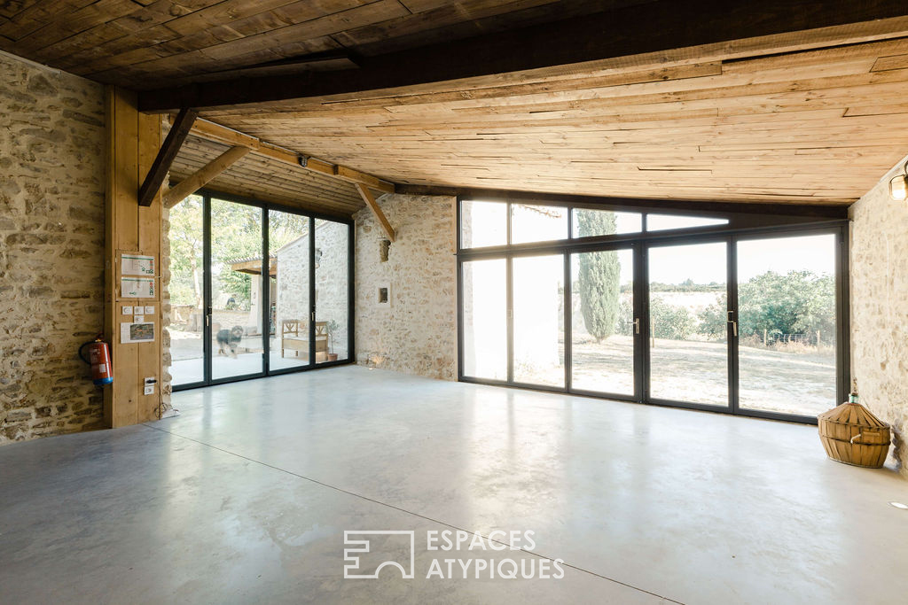 Meeting room and lavender fields