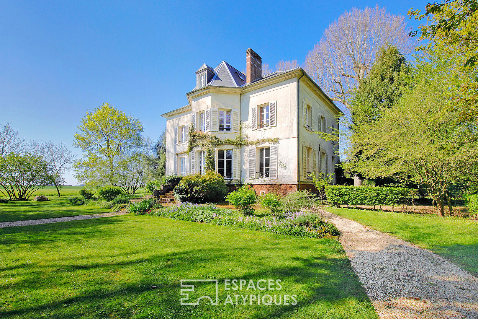 Bourgeois house surrounded by a garden