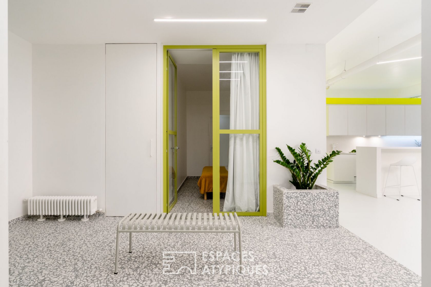 Fluorescent loft with contemporary decor