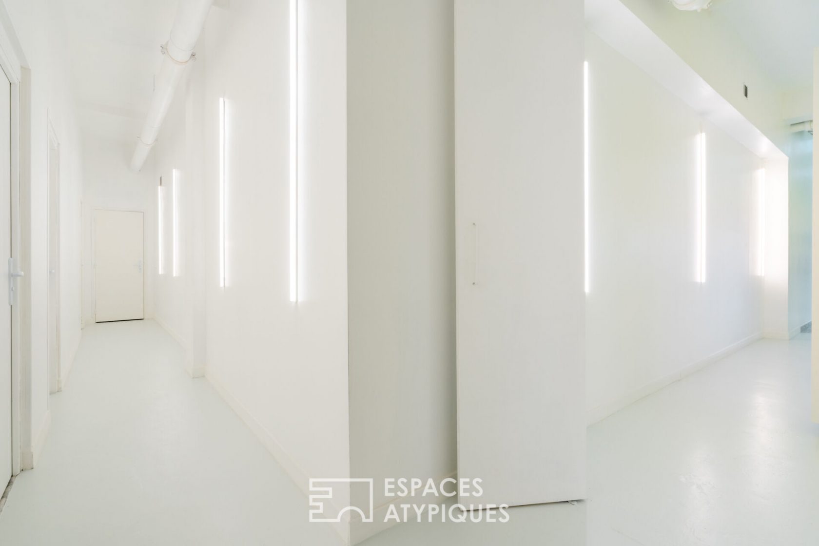 Fluorescent loft with contemporary decor