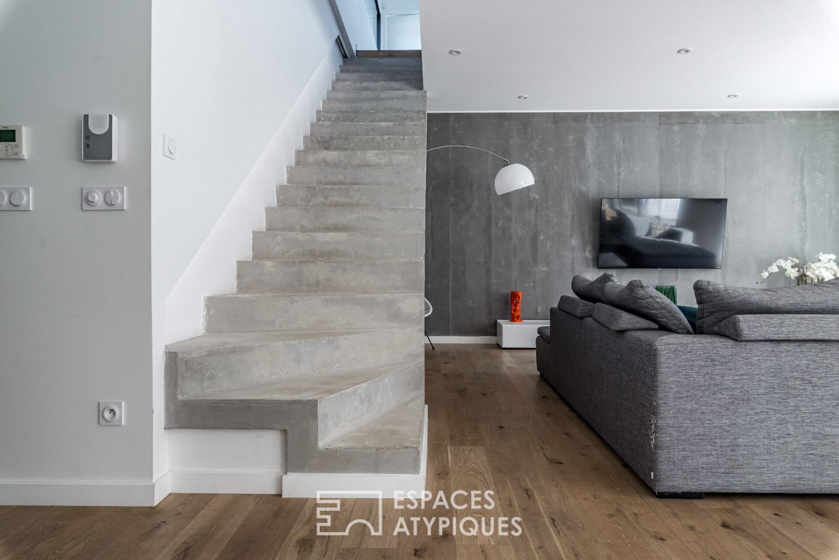 Contemporary architect’s house with view on pine forest