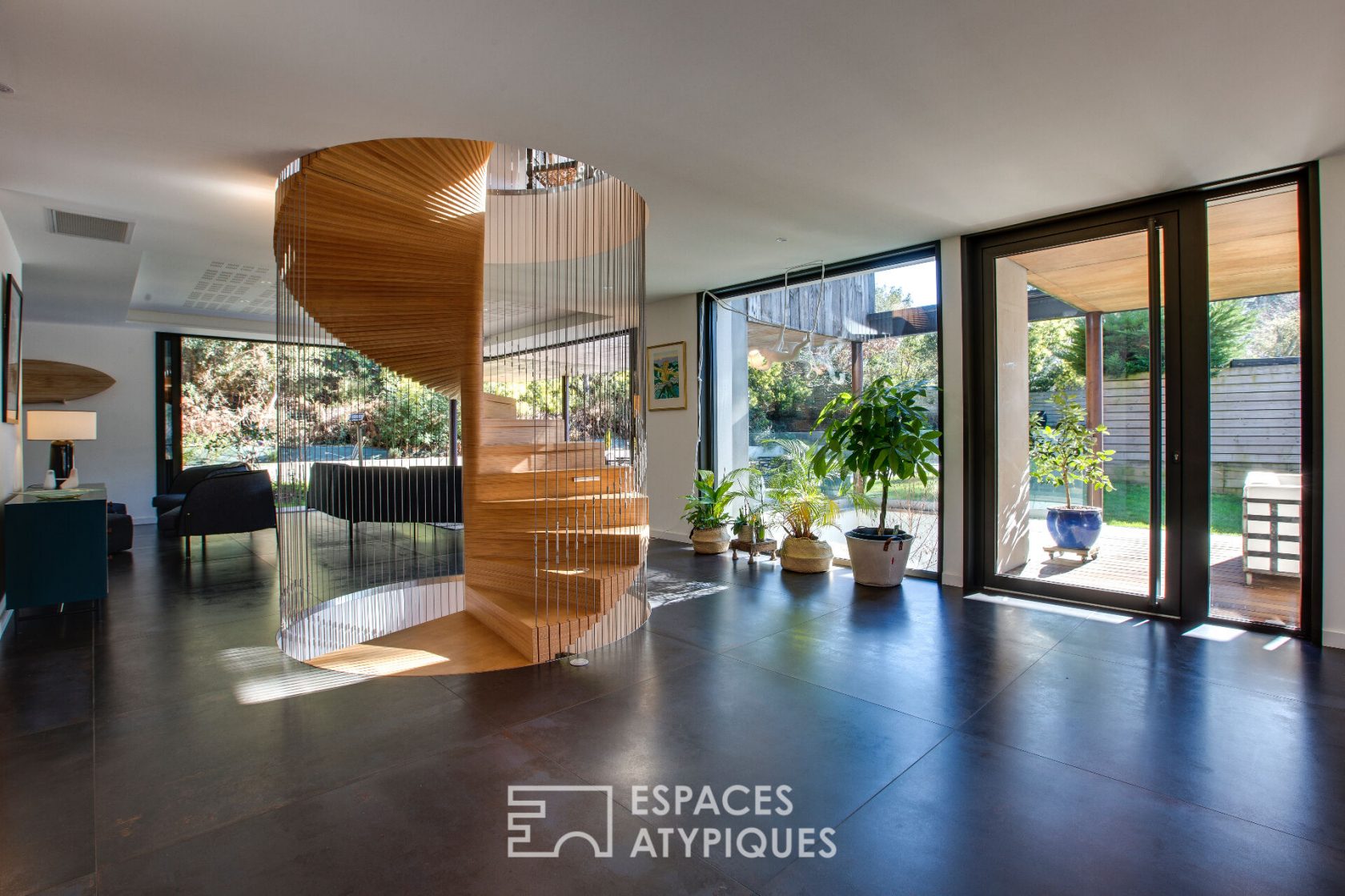 Architectural house in the woods