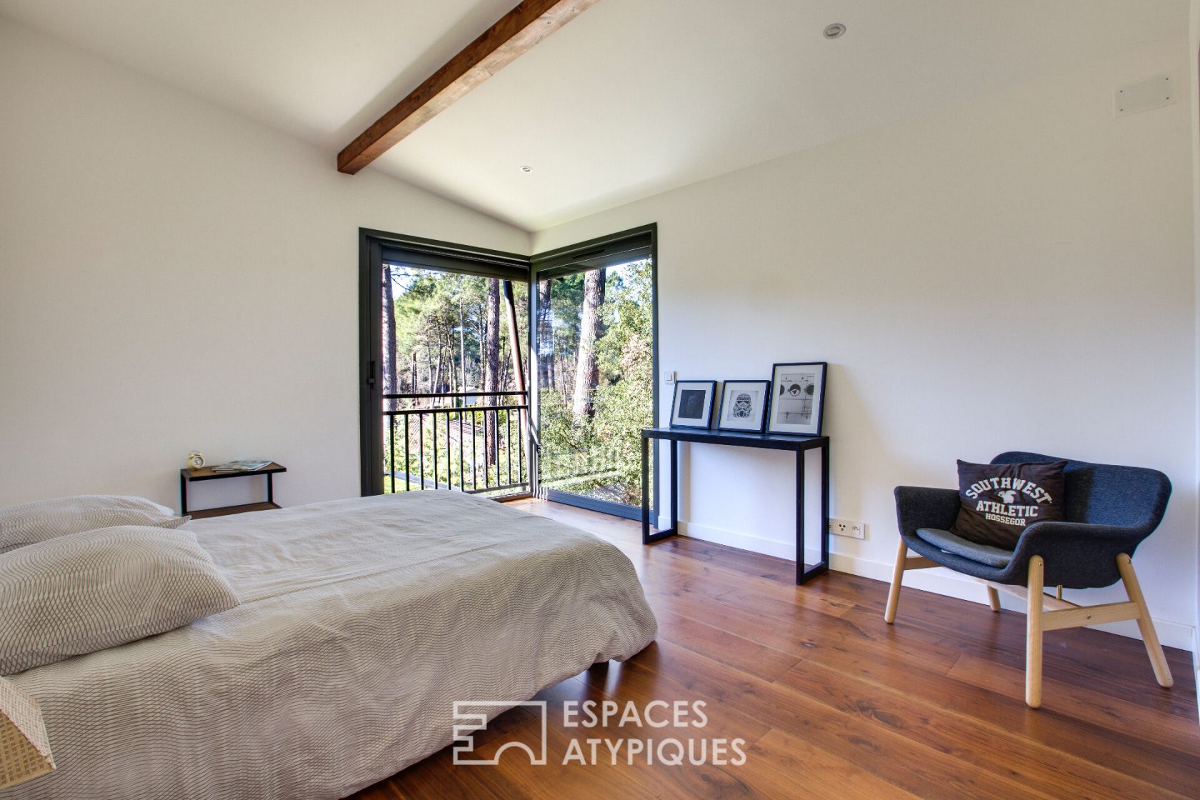 Architectural house in the woods