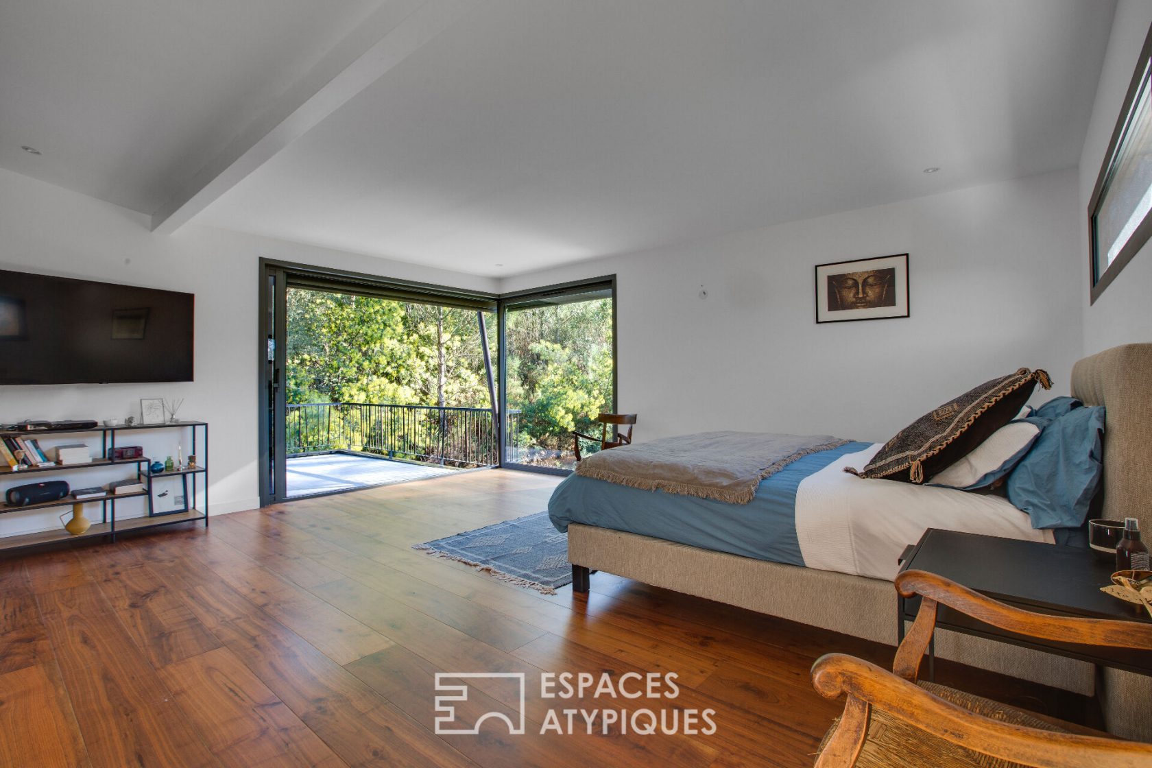 Architectural house in the woods