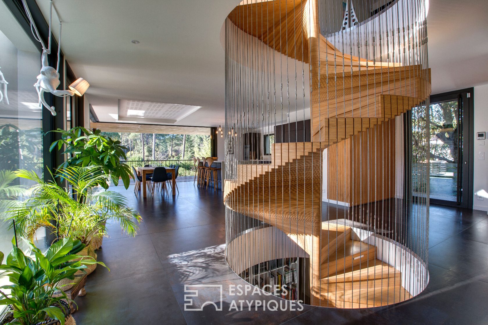 Architectural house in the woods