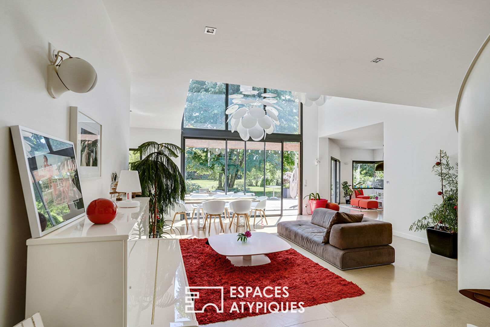 The modern house in the park