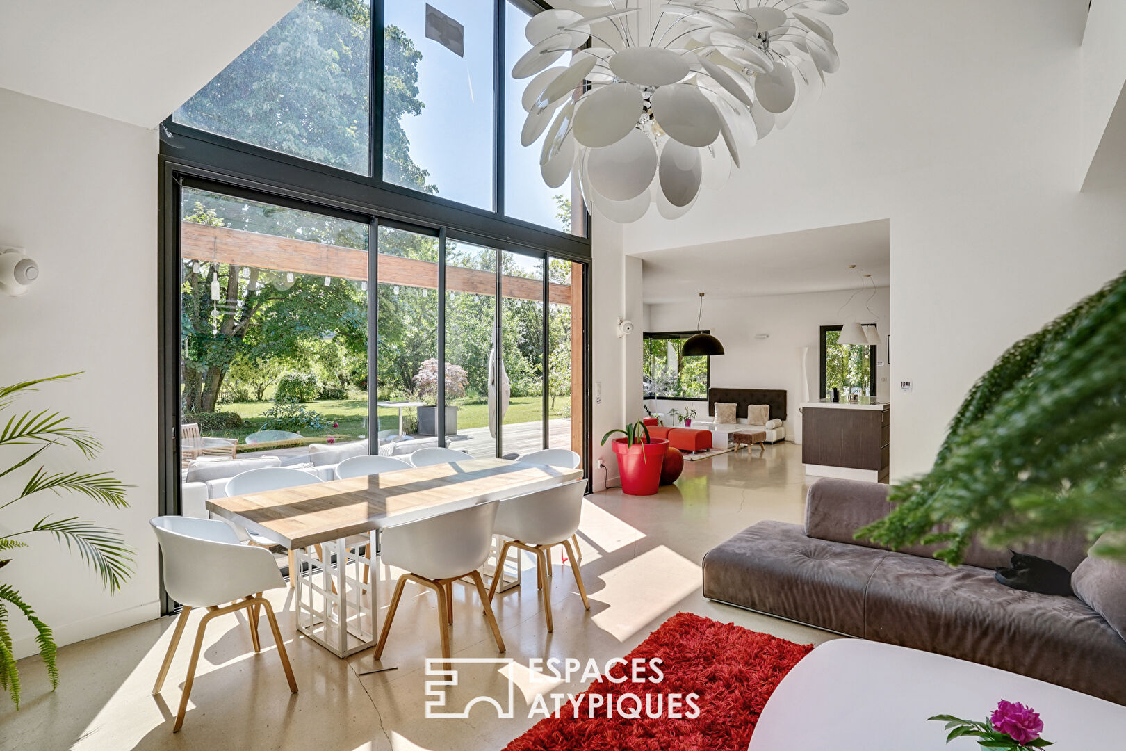 The modern house in the park