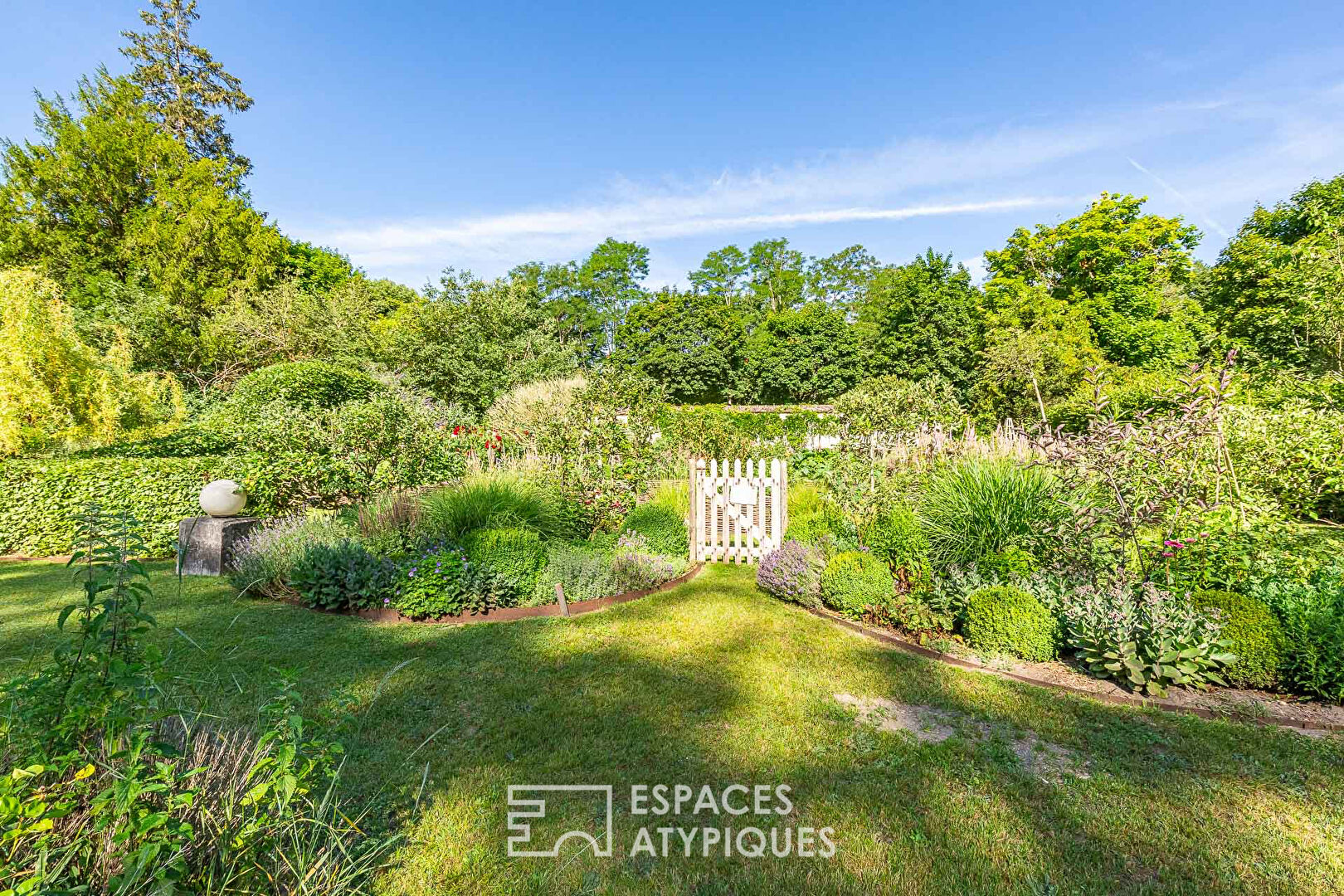 The gardens and his country house