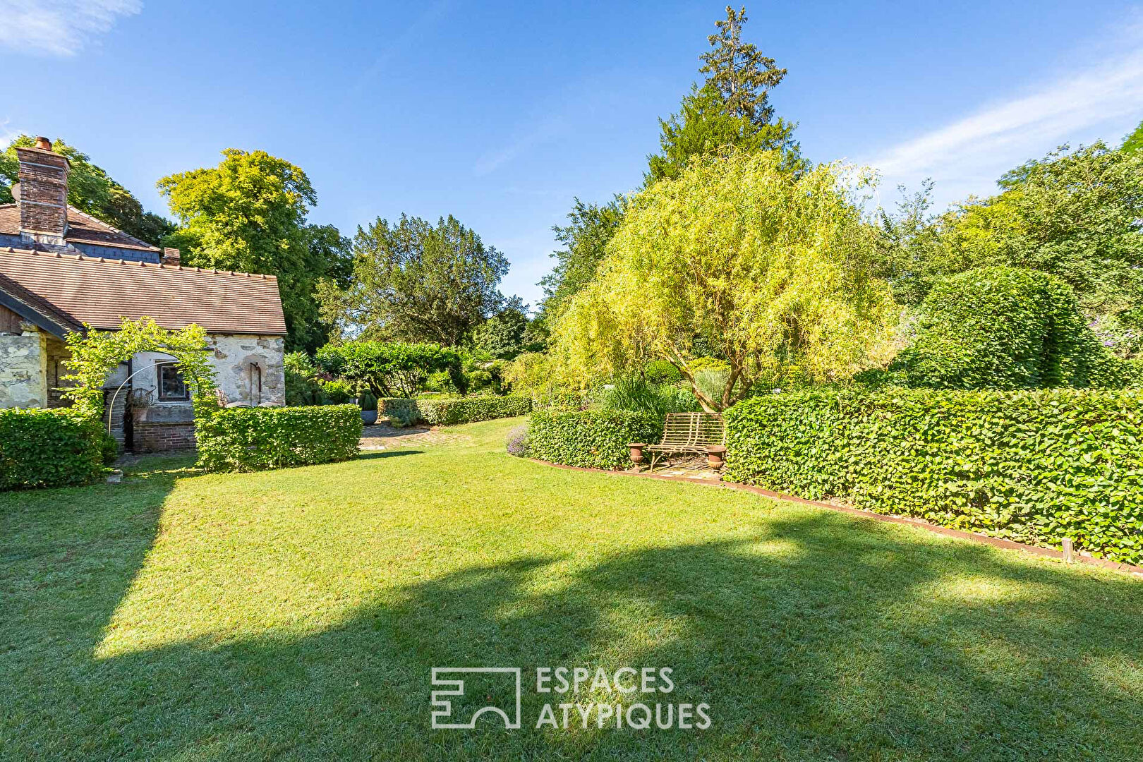 The gardens and his country house