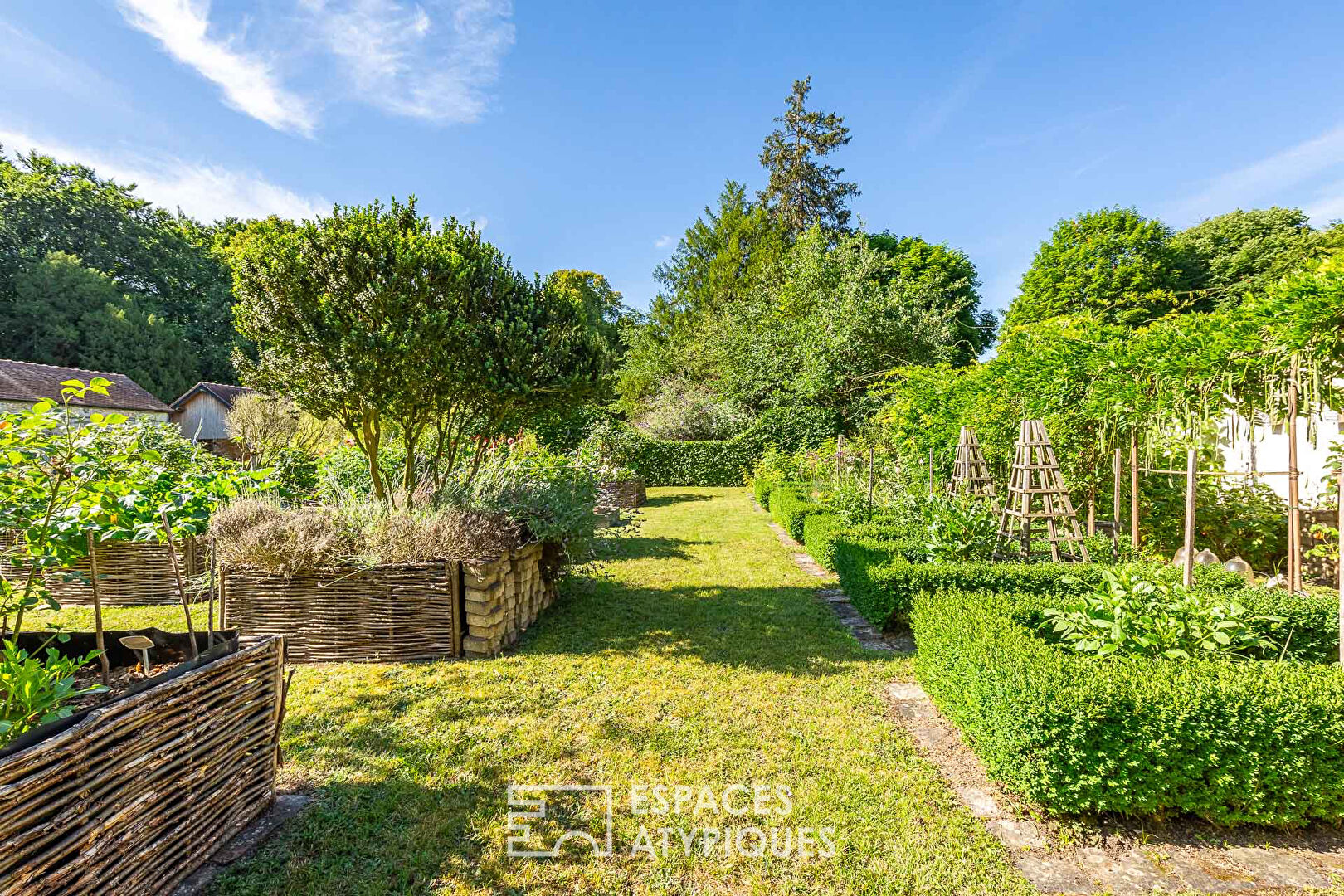 The gardens and his country house