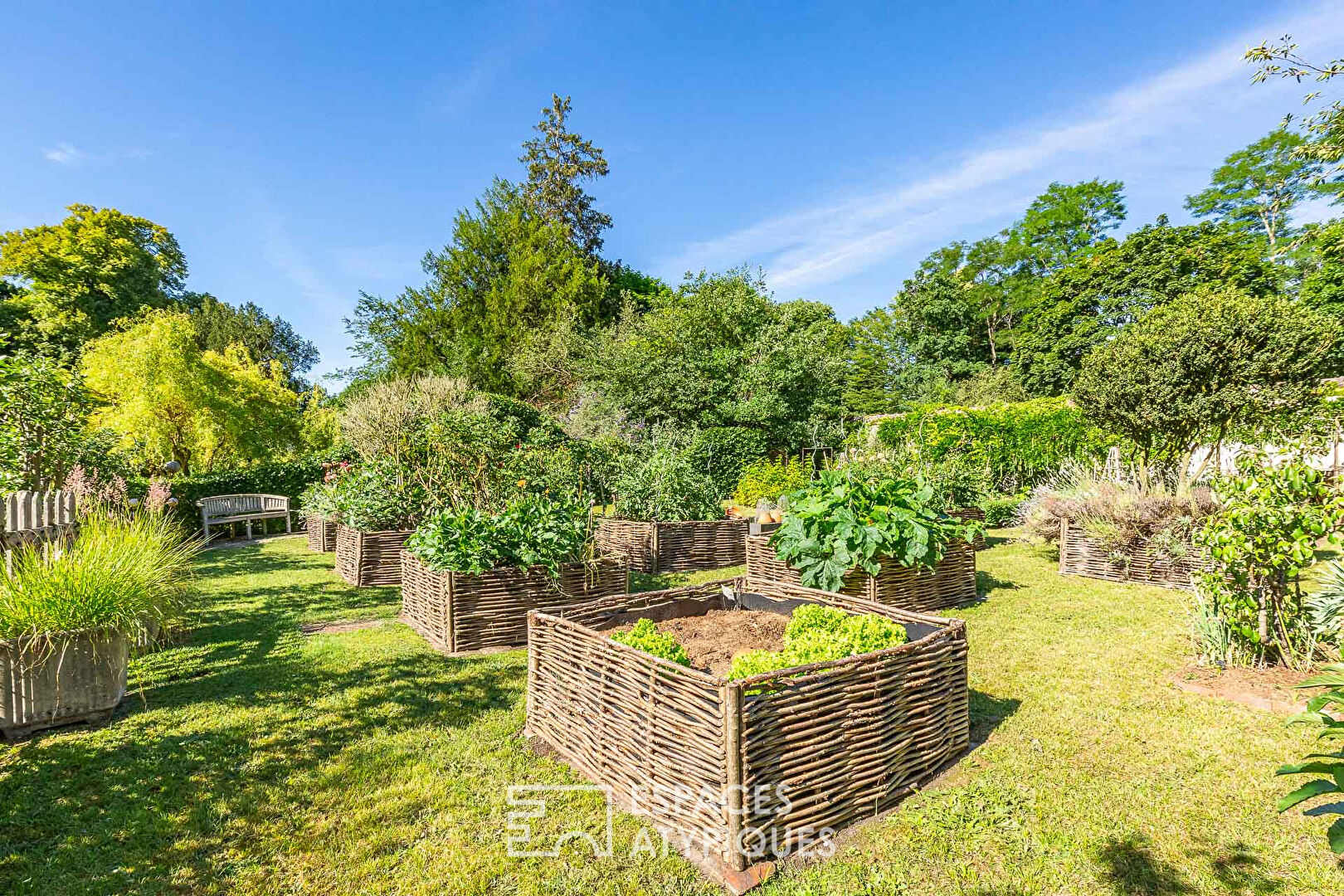 The gardens and his country house