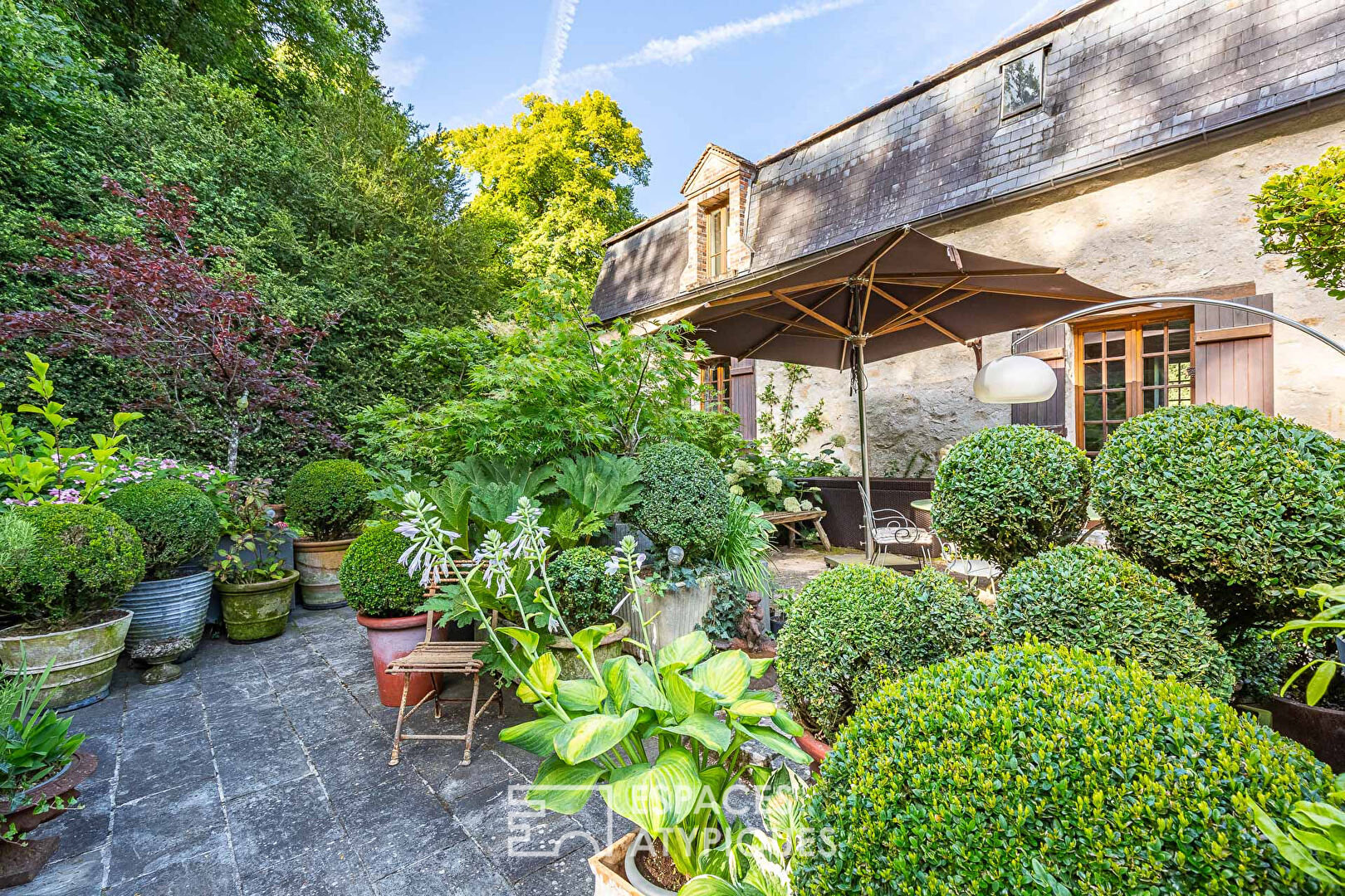 The gardens and his country house