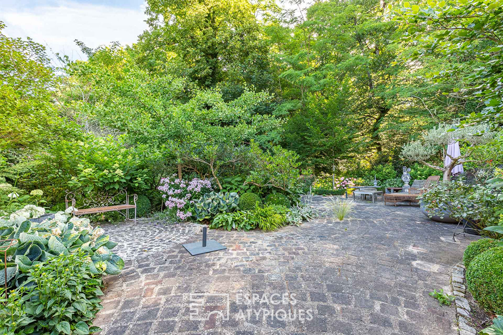 The gardens and his country house