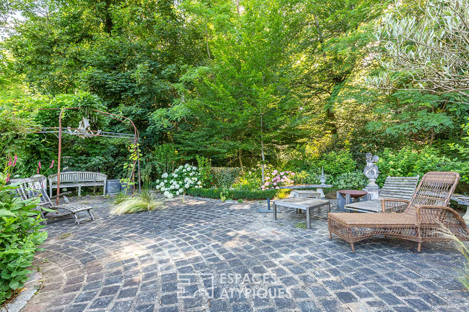 The gardens and his country house