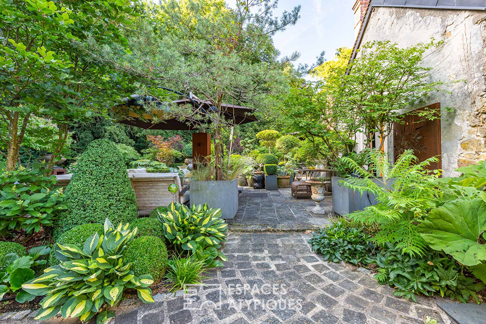 The gardens and his country house