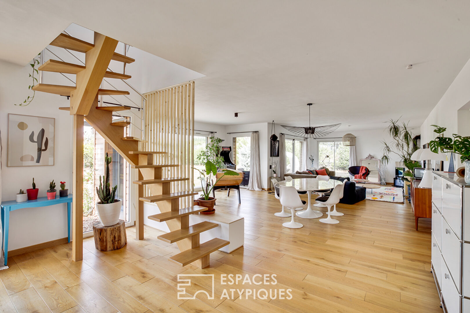 Modern wooden house with terrace
