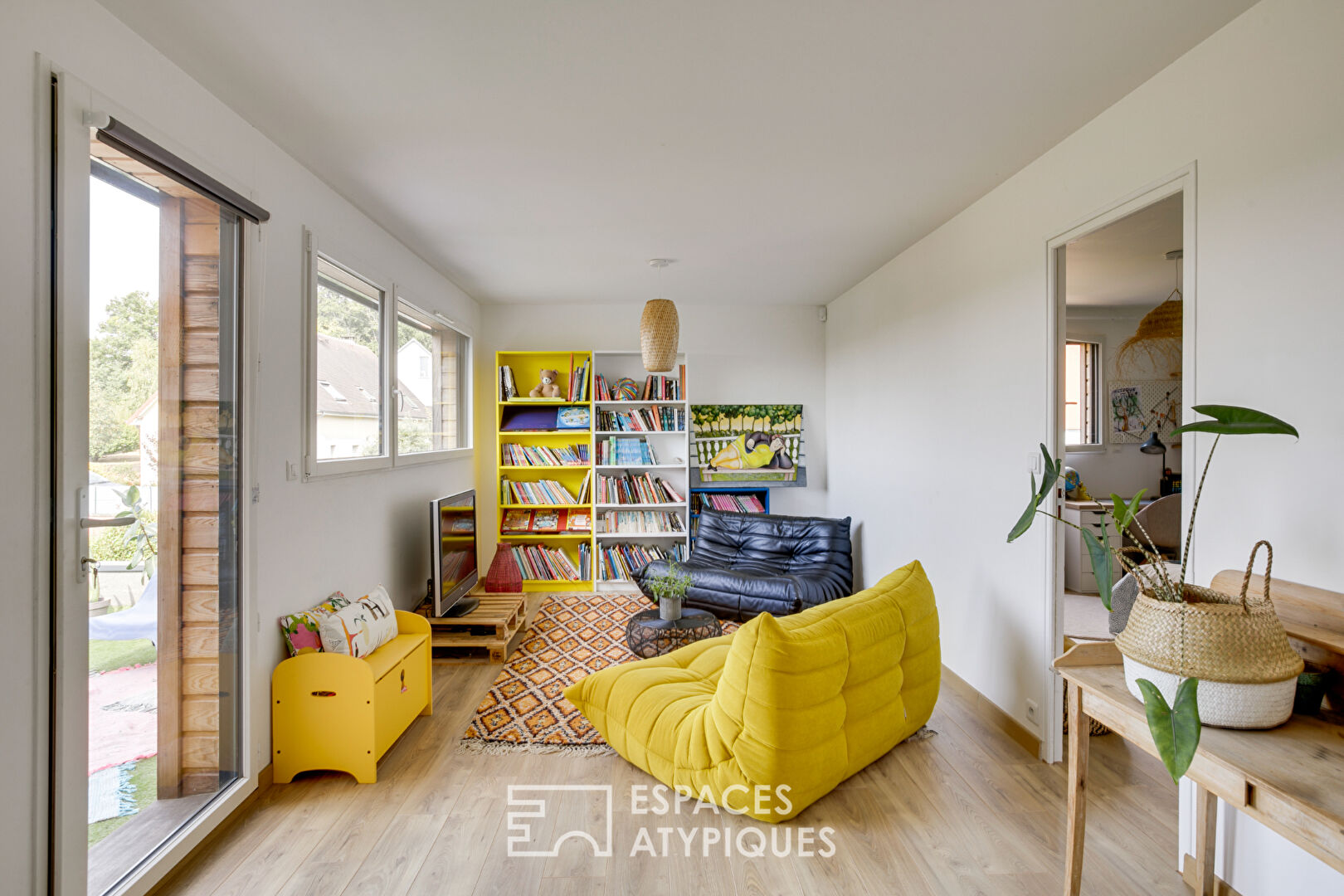 Modern wooden house with terrace