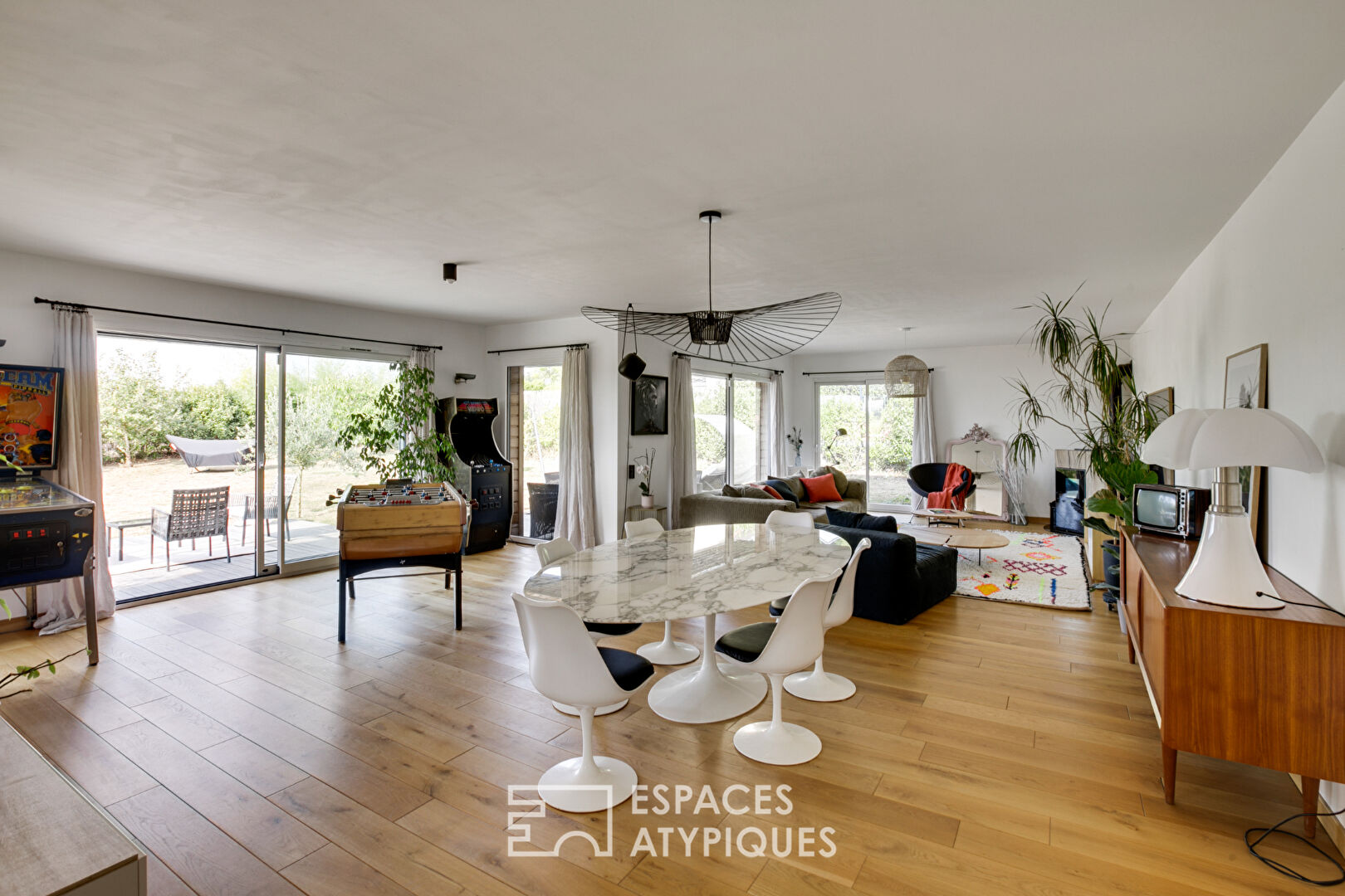 Modern wooden house with terrace