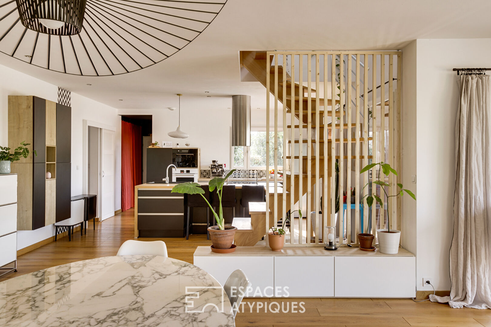 Modern wooden house with terrace