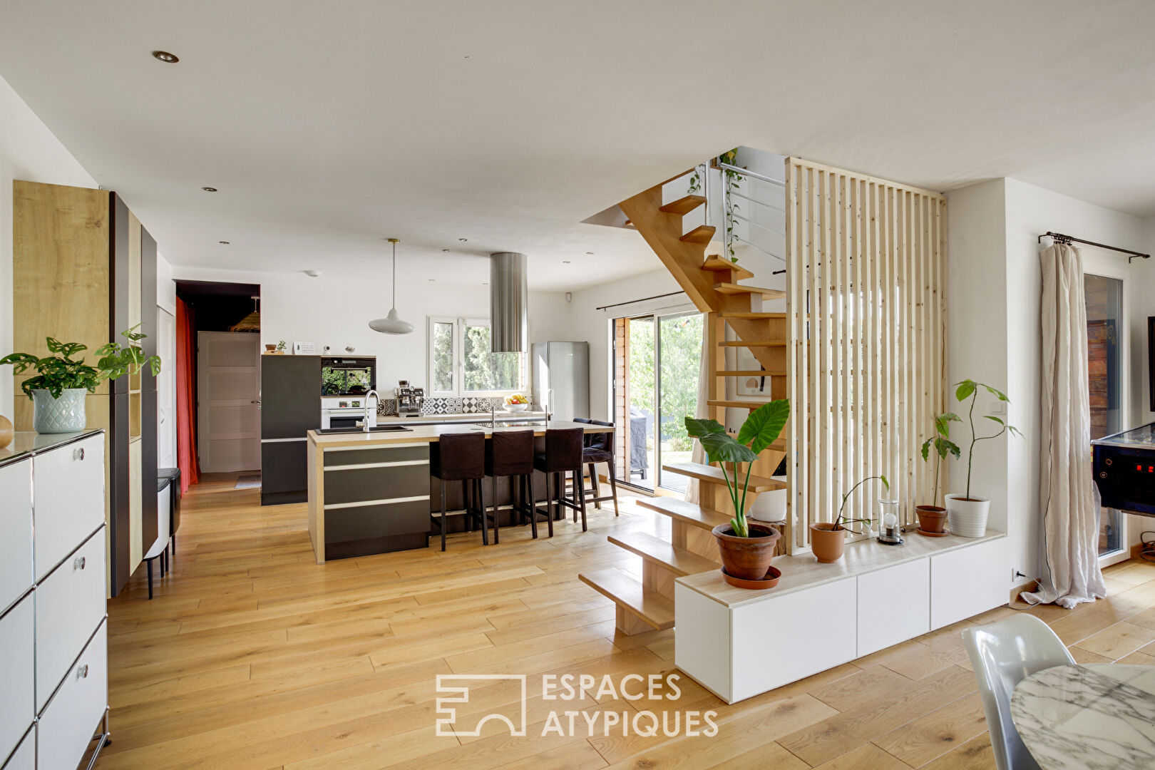Modern wooden house with terrace