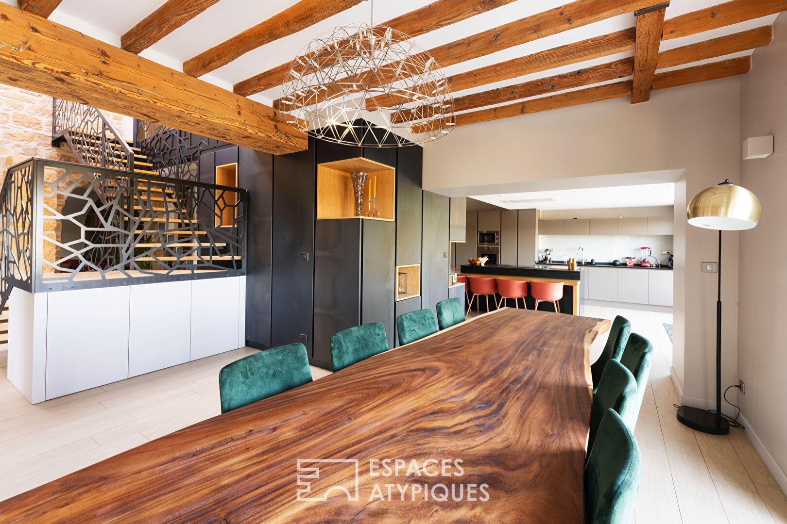 Modern golden stone house