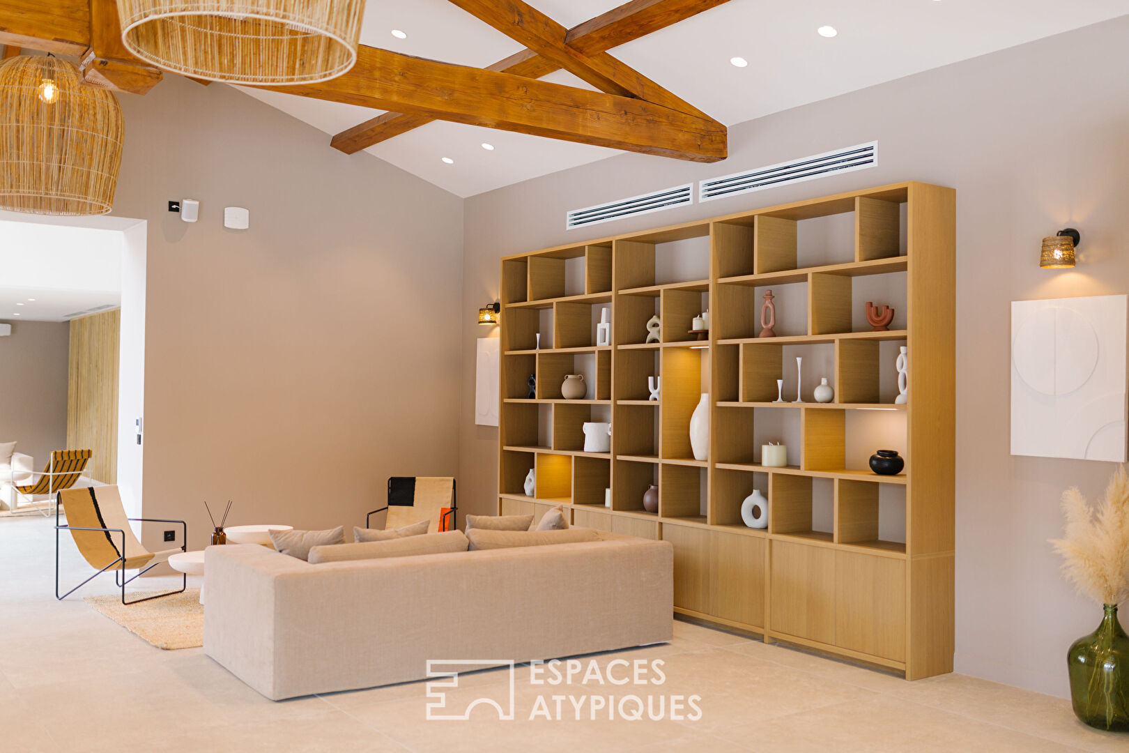 Estate with contemporary stone farmhouse