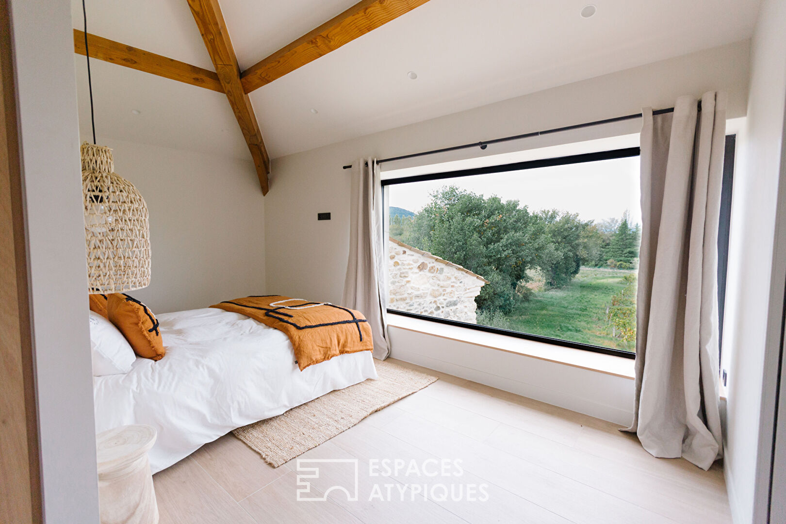 Estate with contemporary stone farmhouse