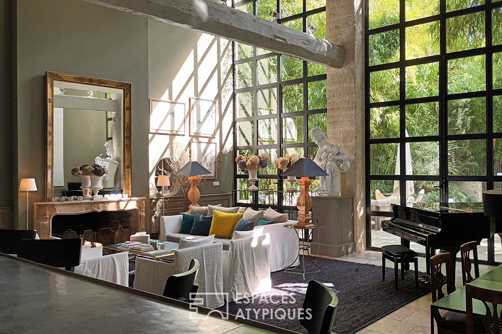The elegant mansion with glass roof