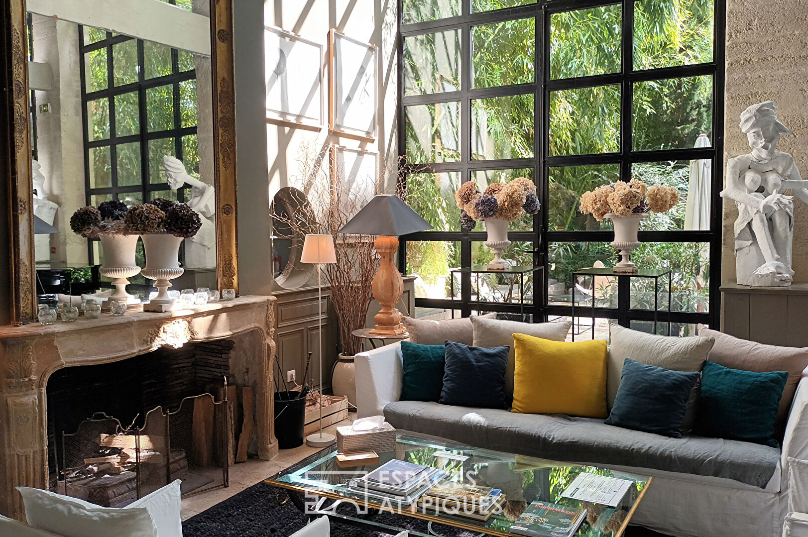 The elegant mansion with glass roof